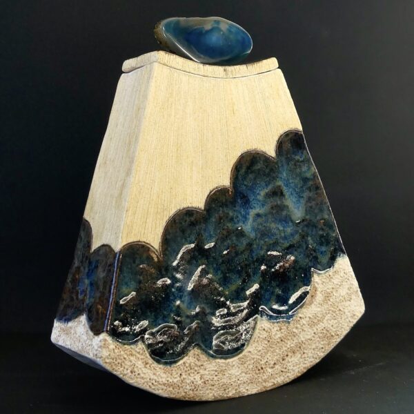 Céramique boîte sculptée "Rivière"