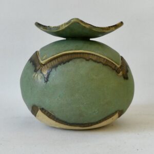 Céramique boite boule"Vert de Cuivre"